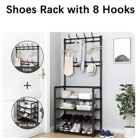 Étagère à Chaussures Métallique 4 Niveaux