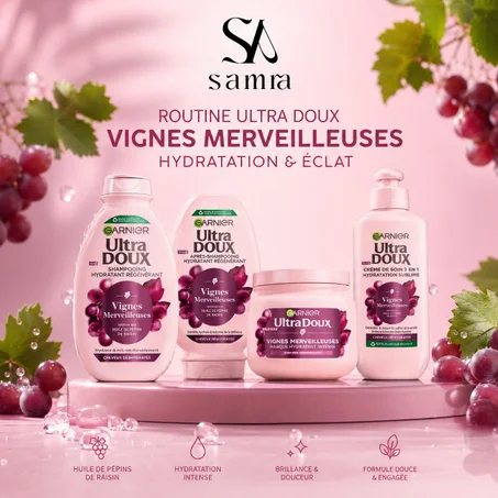 PACK Garnier Ultra Doux Grape Moisture Shampoo