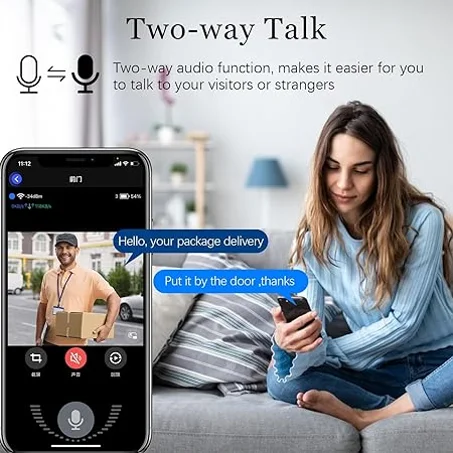 جرس ذكي و كاميرا مراقبة   مع رؤية ليلية HD
