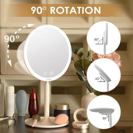 مرآة مضيئة مع مروحة