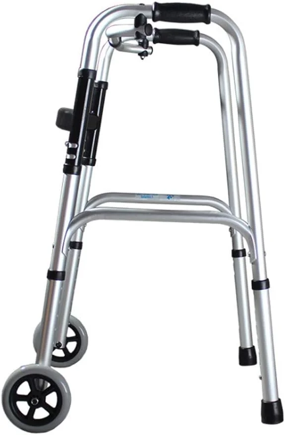 Déambulateur, Cadre de Marche Pliable Avec Roues, Structure en U avec Support antidérapant, Marcheur à mobilité Robuste