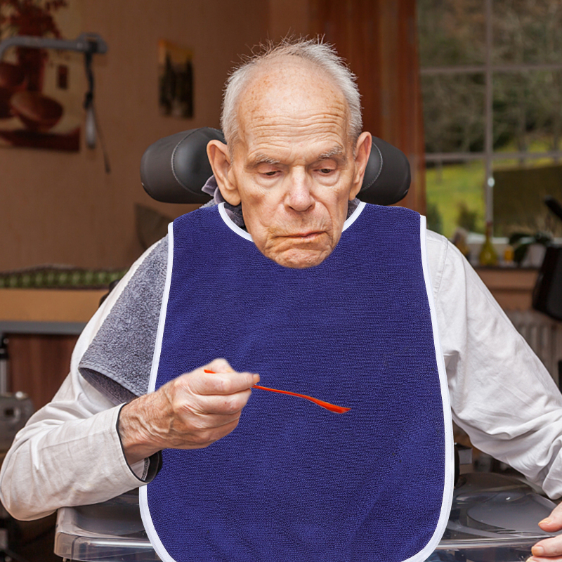 Tablier imperméable pour personnes âgées, antisalissure, serviette pratique