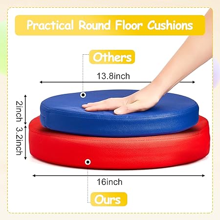 COSTWAY Lot de 6 Coussins de Chaise pour Enfant