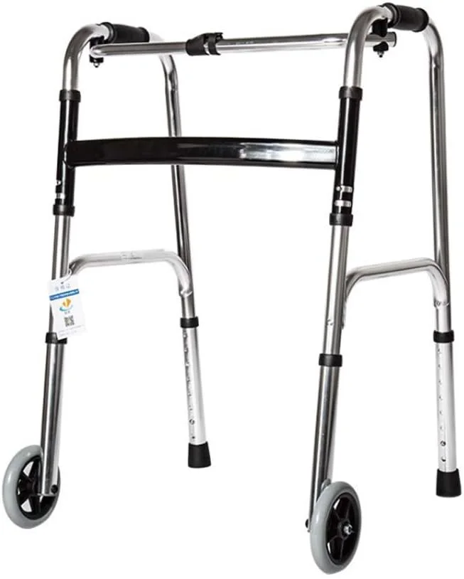 Déambulateur, Cadre de Marche Pliable Avec Roues, Structure en U avec Support antidérapant, Marcheur à mobilité Robuste