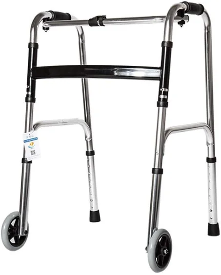 Déambulateur, Cadre de Marche Pliable Avec Roues, Structure en U avec Support antidérapant, Marcheur à mobilité Robuste