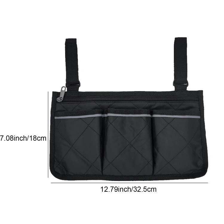Sac de rangement pour accoudoir de fauteuil roulant suspendu pour le côté de la chaise, accessoires pour fauteuils électriques manuels ou motorisés