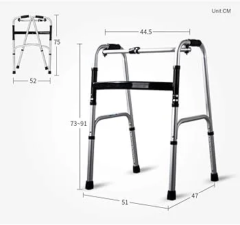 Déambulateur, Cadre de Marche Pliable Avec Roues, Structure en U avec Support antidérapant, Marcheur à mobilité Robuste
