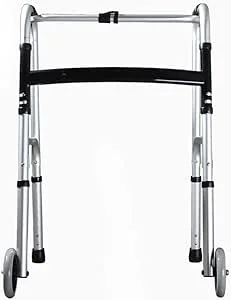Déambulateur, Cadre de Marche Pliable Avec Roues, Structure en U avec Support antidérapant, Marcheur à mobilité Robuste