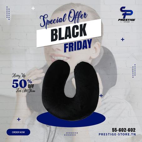 Coussin de voyage – Cale nuque – Noir