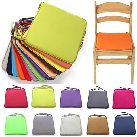 Lot de 4 Galette de chaise solide et carrée – 40 cm x 40 cm