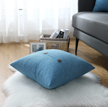 Coussin Velours Décoratif – Lot de 4 – Bleu