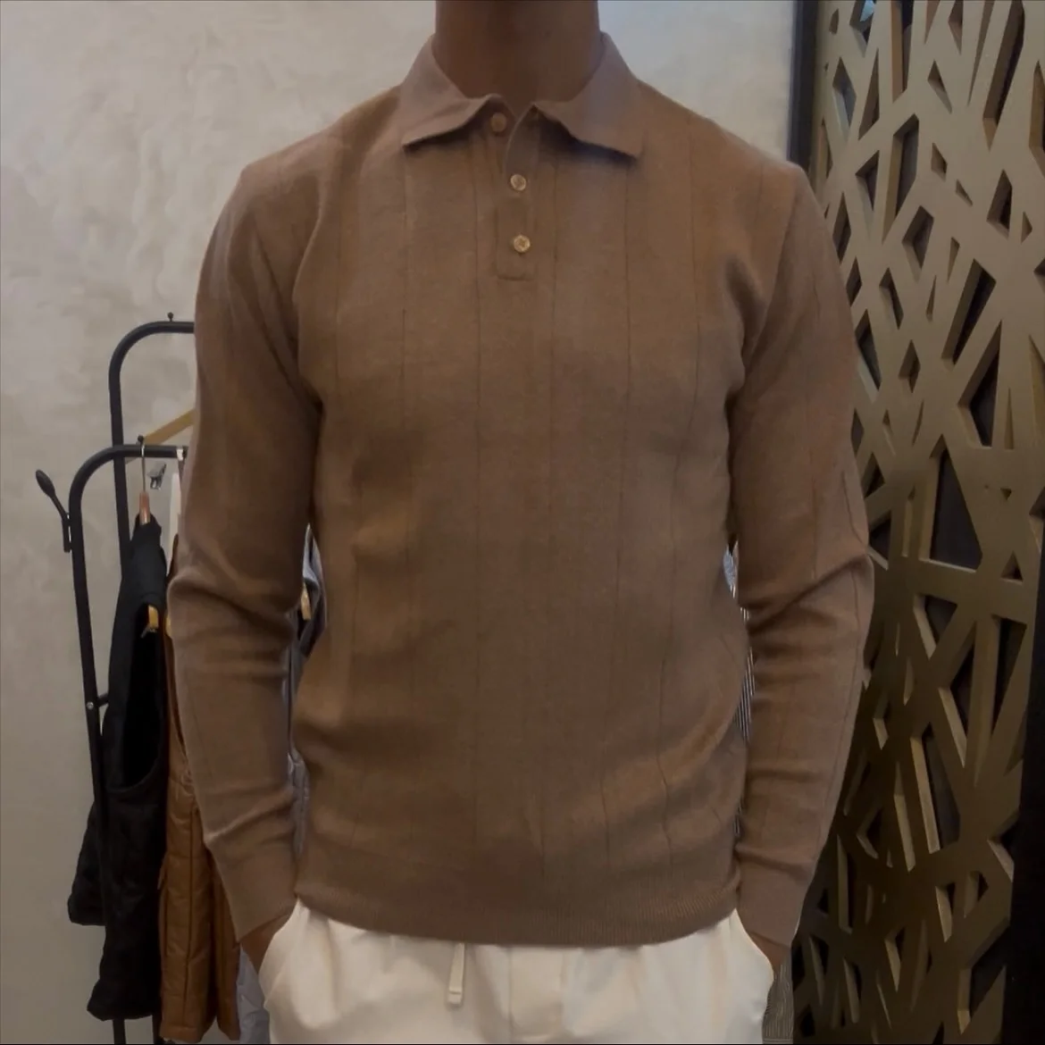 Polo Classique à Manches Boutonnées