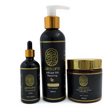 باك العناية الكاملة بالشعر بزيت الأرݣان – طبيعي 100%