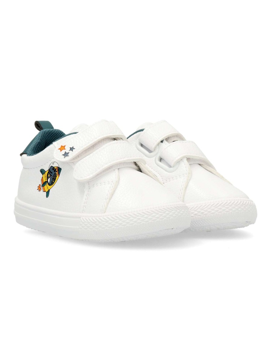 Basket Bébé Blanche & Verte – Super Flex | J607