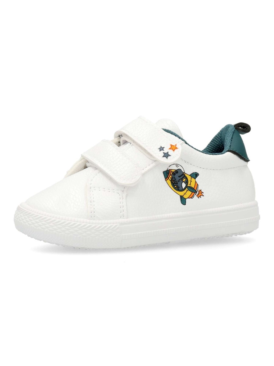 Basket Bébé Blanche & Verte – Super Flex | J607