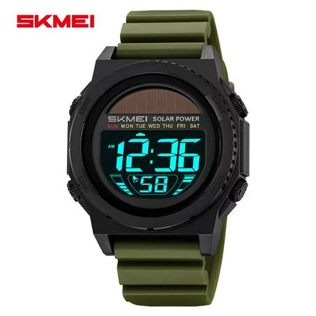 🌞 SKMEI SOLAR POWERED – Vert Militaire