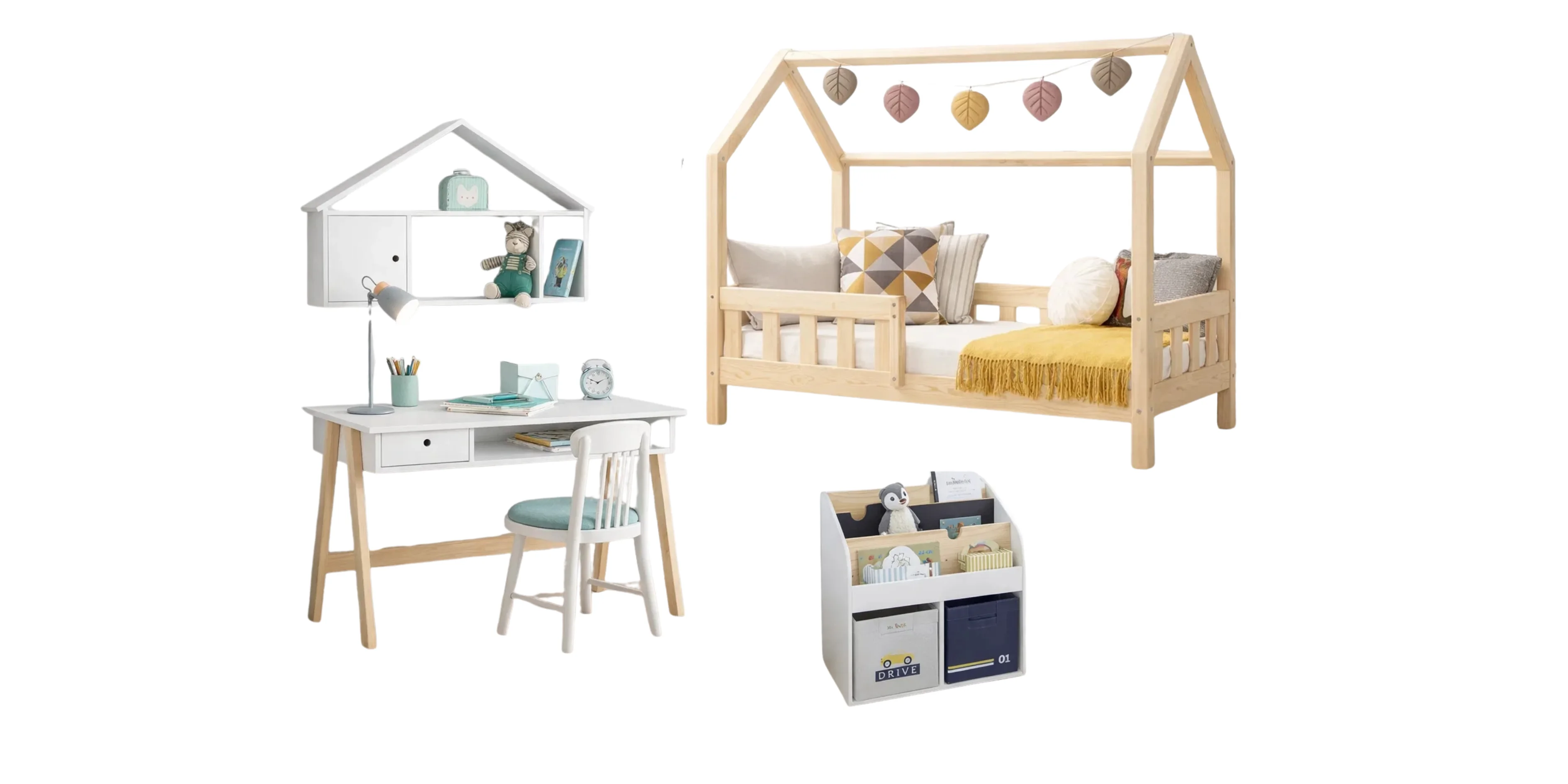 Pack JULIEN - Lit cabane  + Bureau + Rangement +🎁