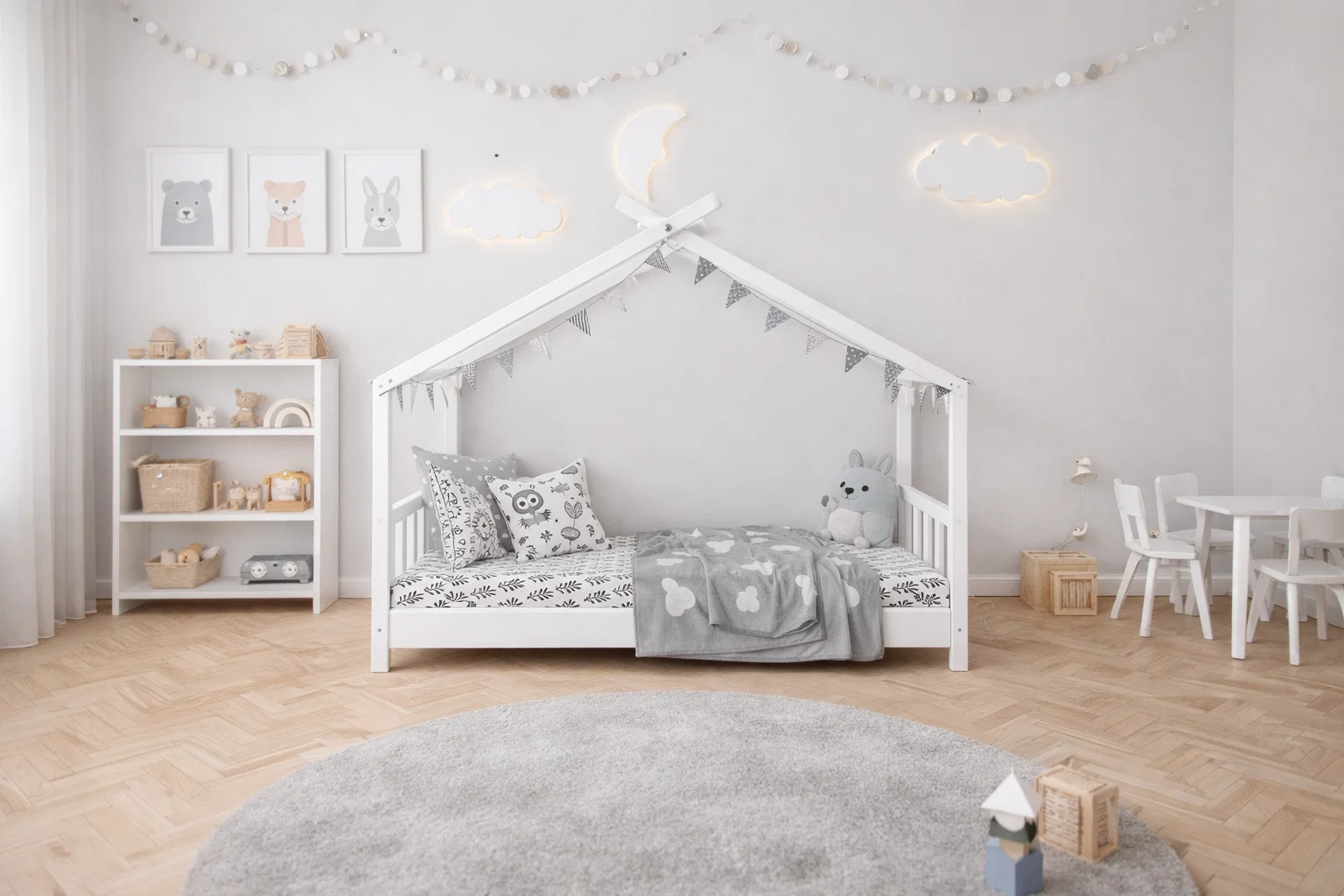 Lit BRUNO 100 % Bois naturel - 3 tailles