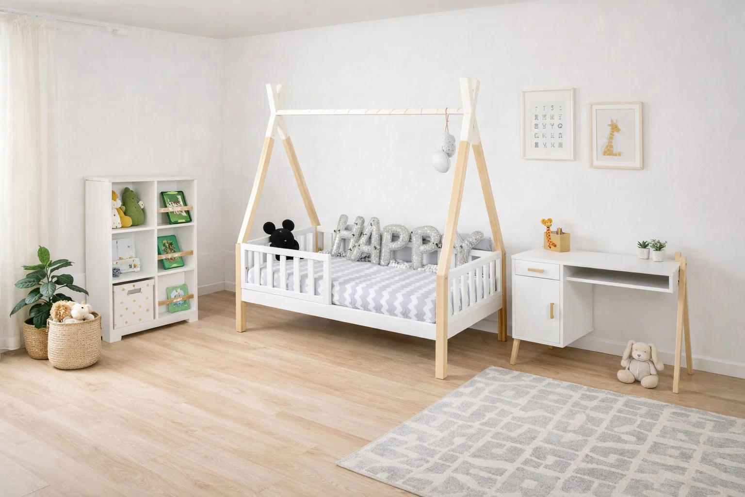 Pack SARAH : Lit TIPI + Bureau + Rangement + 🎁