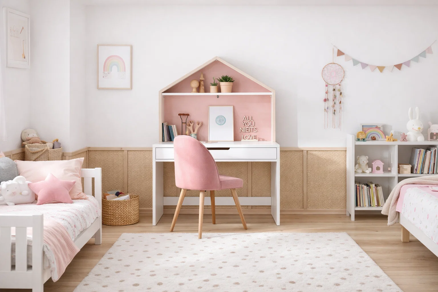 Pack LILY - Lit TIPI  + Bureau + Rangement + 🎁