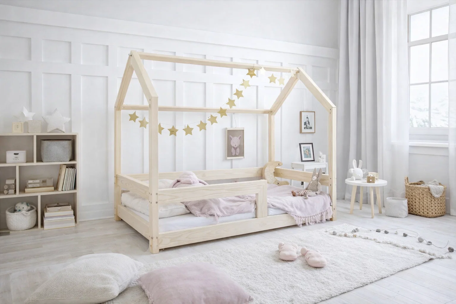 Lit Cabane ALAIN 100 % Bois naturel - 3 tailles