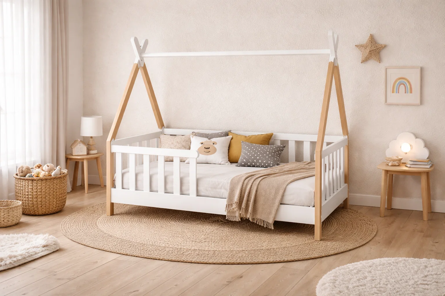 Lit ENZO - 100 % Bois Naturel - 3 tailles