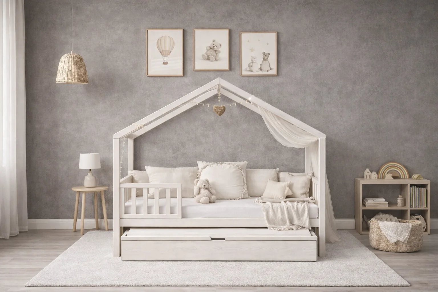 Lit Montessori évolutif - 100 % Bois Naturel - 3 tailles