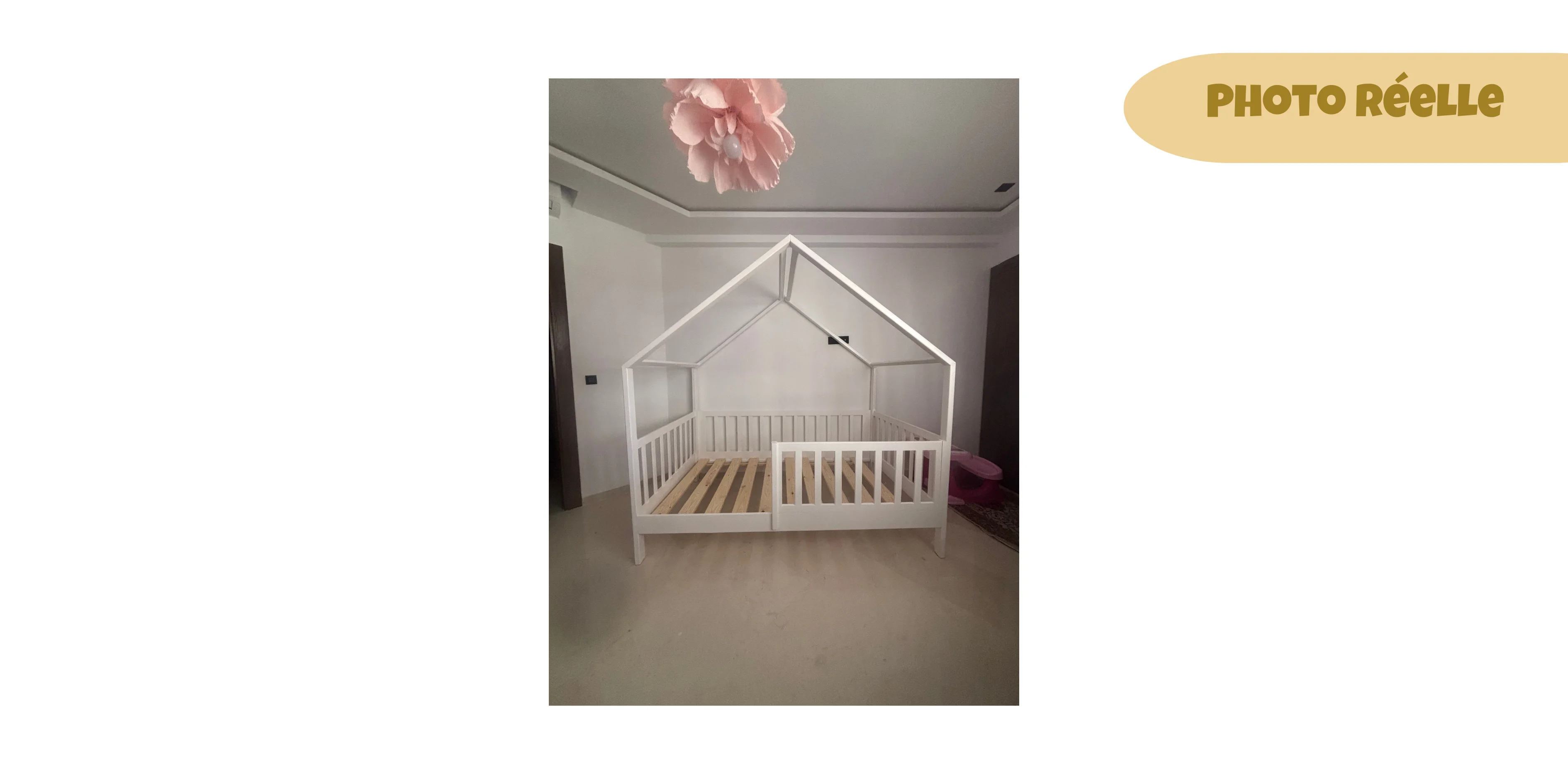 Lit Cabane NOOVOO - 100 % Bois Naturel - 3 tailles