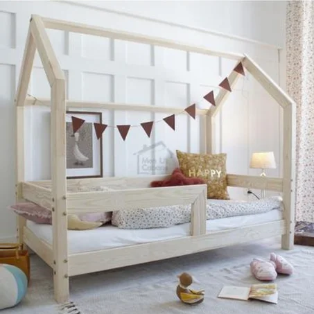 Lit Cabane ALAIN 100 % Bois naturel - 3 tailles