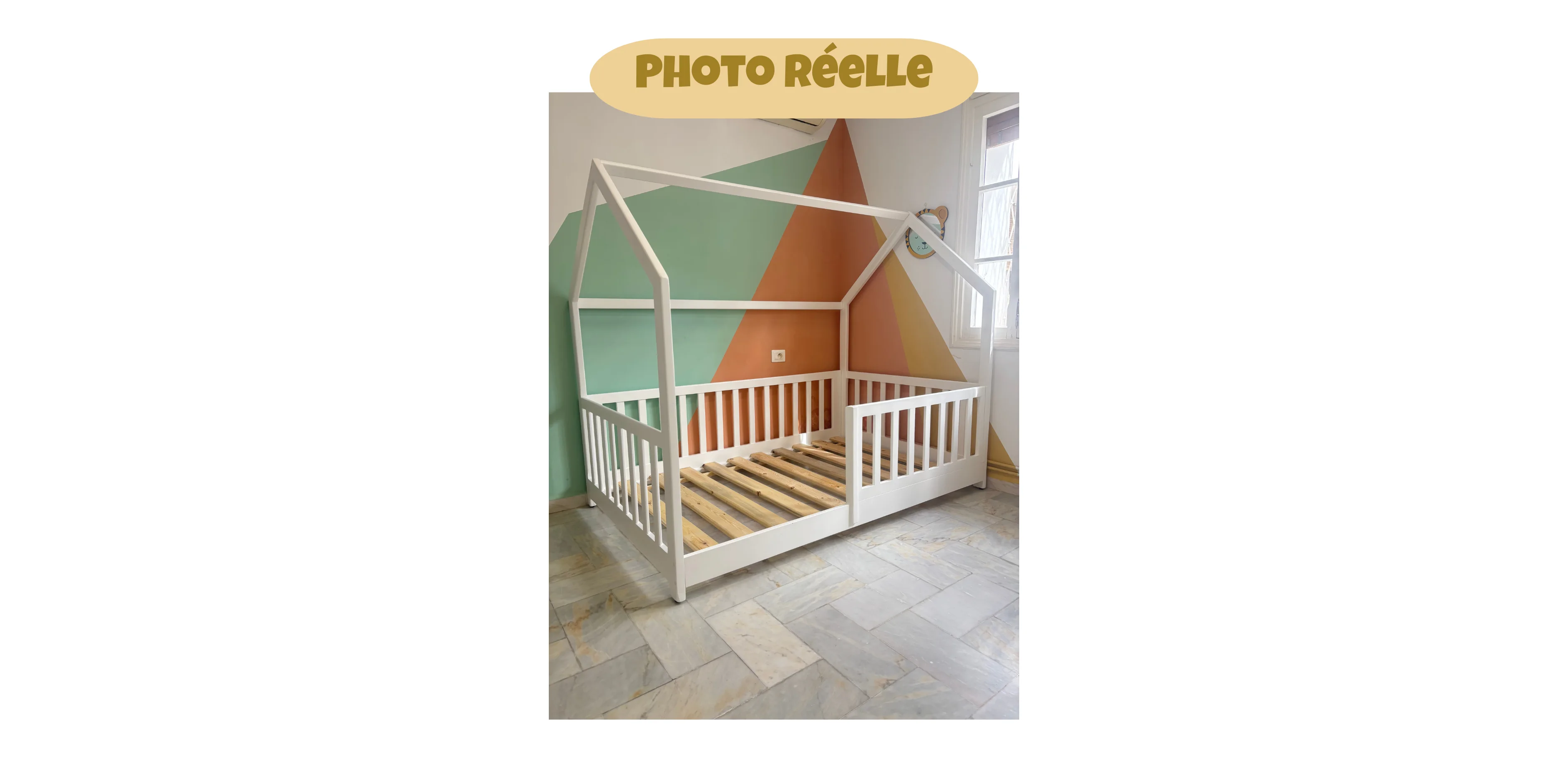 Lit cabane PIKLER  avec barrière - 100 %  bois naturel - 3Tailles