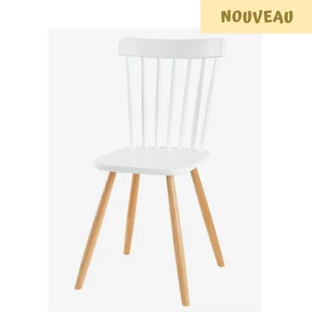 Chaise enfant ARCHITECT - hauteur d'assise 45 cm - blanc/naturel
