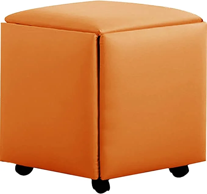 Table Pouf Convertible Multifonctionnel - 5 Tabouret + Plateau de table