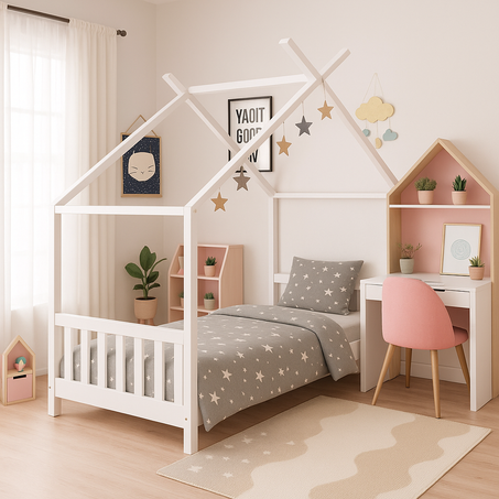 Pack LILY - Lit TIPI  + Bureau + Rangement + 🎁