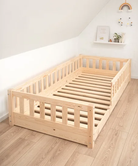 Lit MONTESSORI 100 % bois naturel - 3 tailles