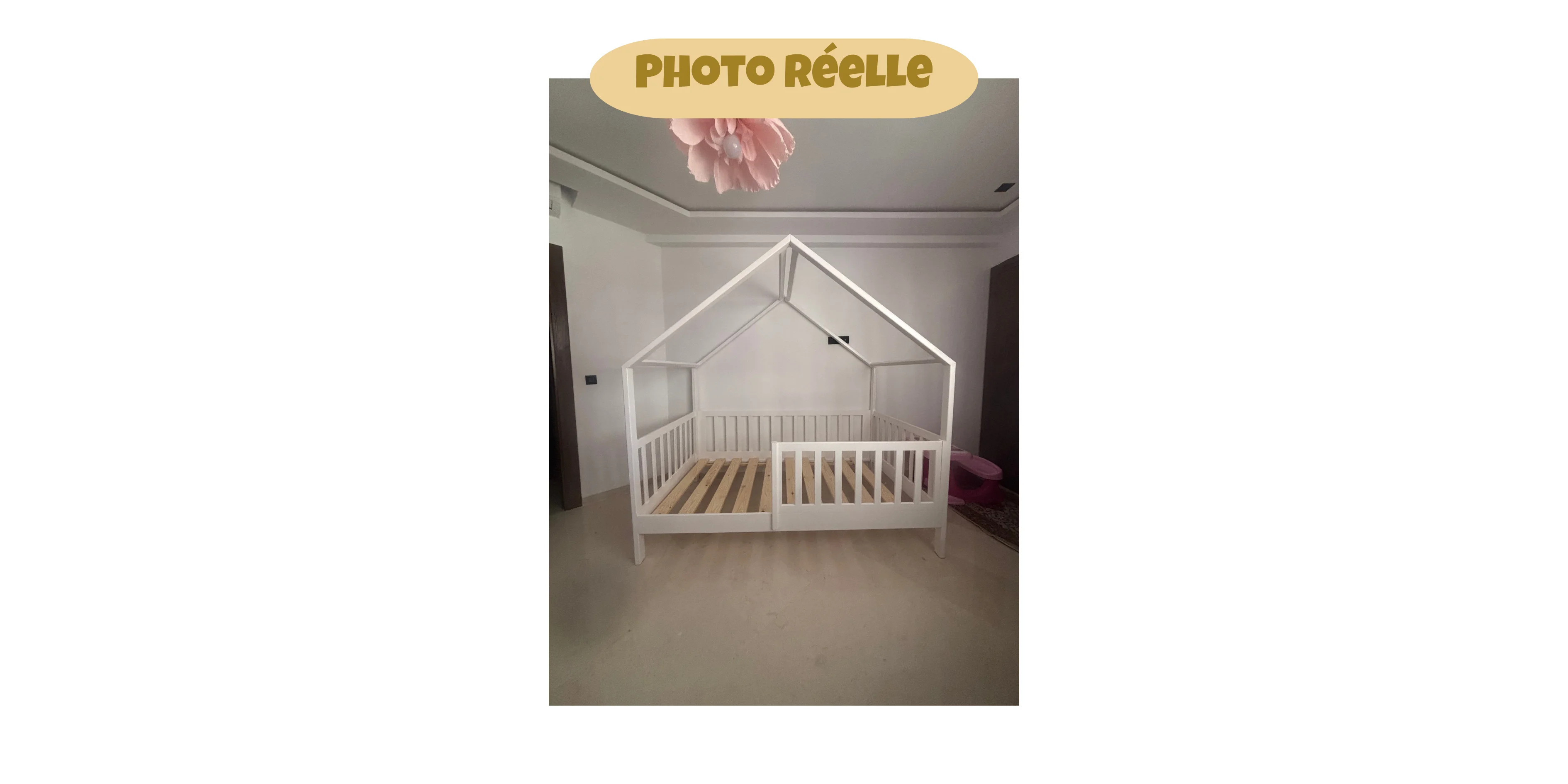 Lit Cabane NOOVOO - 100 % Bois Naturel - 3 tailles