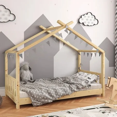 Lit BRUNO 100 % Bois naturel - 3 tailles