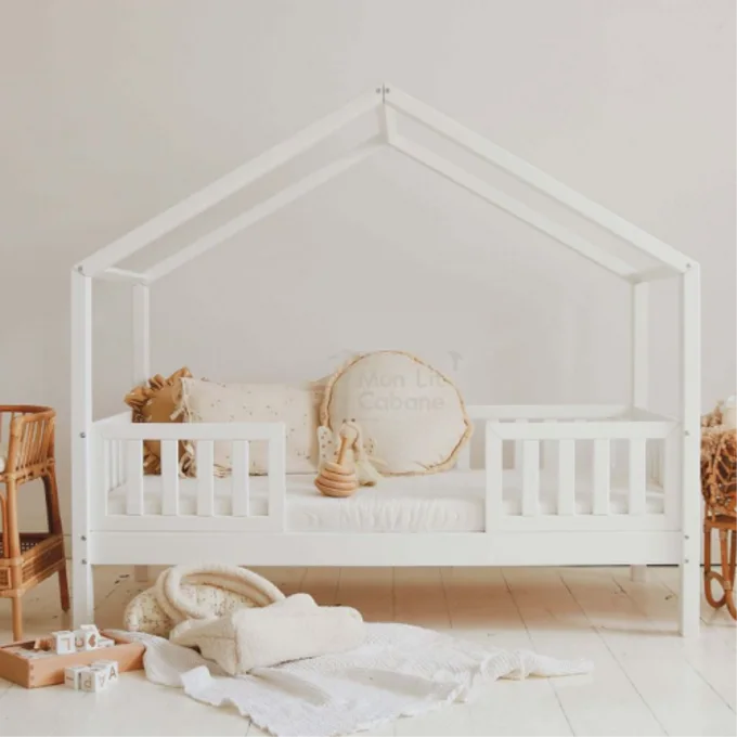 Lit Montessori évolutif - 100 % Bois Naturel - 3 tailles