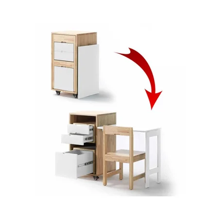 Bureau pliable avec chaise- économiseur d'espace - 100  * 50 * 50 cm