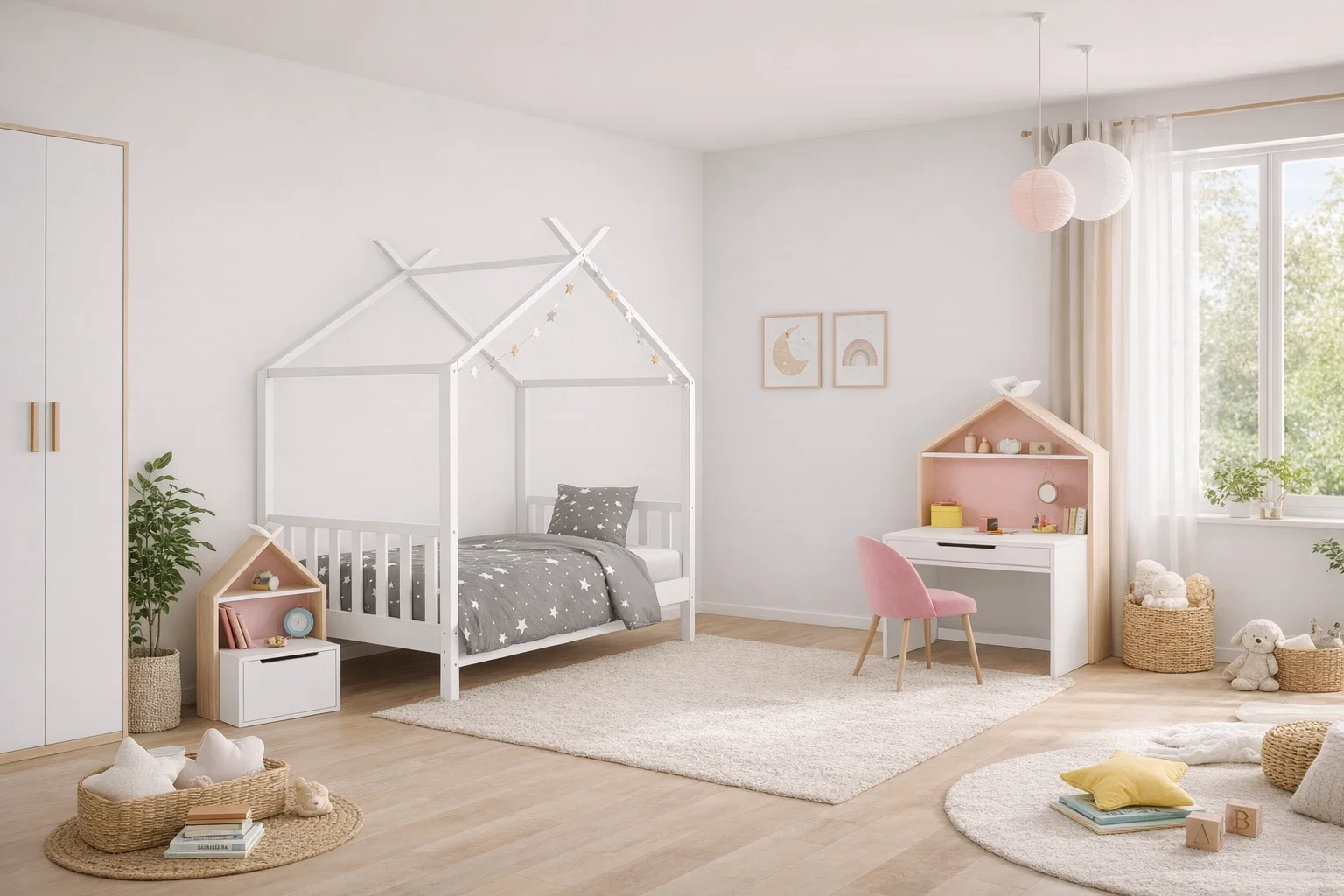 Pack LILY - Lit TIPI  + Bureau + Rangement + 🎁