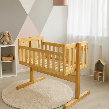 Balançoire Bébé en Bois Naturel – Confort & Sécurité