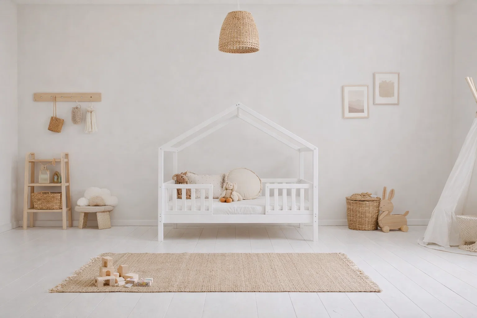 Lit Montessori évolutif - 100 % Bois Naturel - 3 tailles