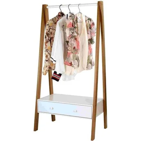 Penderie portant Guarda avec tiroir - Bois Clair