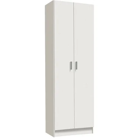 Dmora Armoire polyvalente à deux portes avec six étagères, blanche  59 x 180 x 37 cm