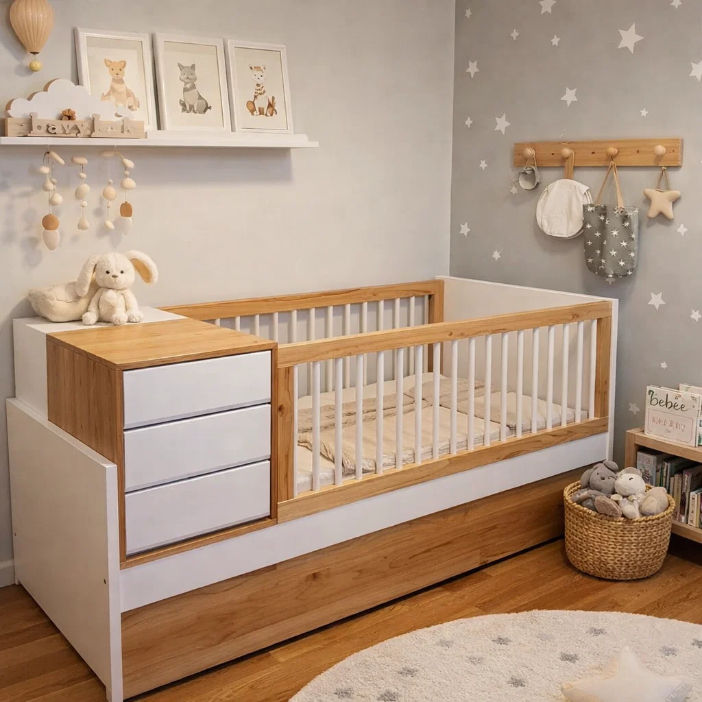 🌿 Lit Bébé Évolutif NESTA PLUS 🤍