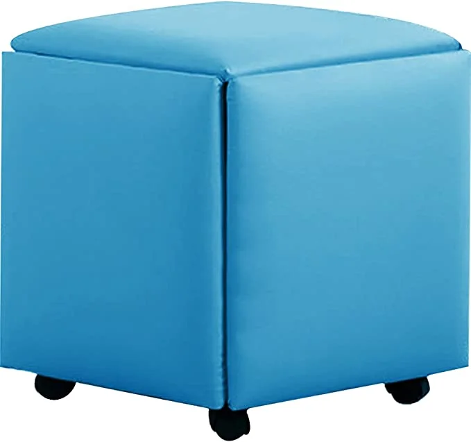 Table Pouf Convertible Multifonctionnel - 5 Tabouret + Plateau de table
