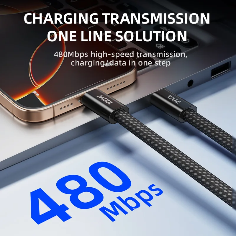 Piva Câble Type-C vers Type-C PD 100W + Data 480Mbps 1M