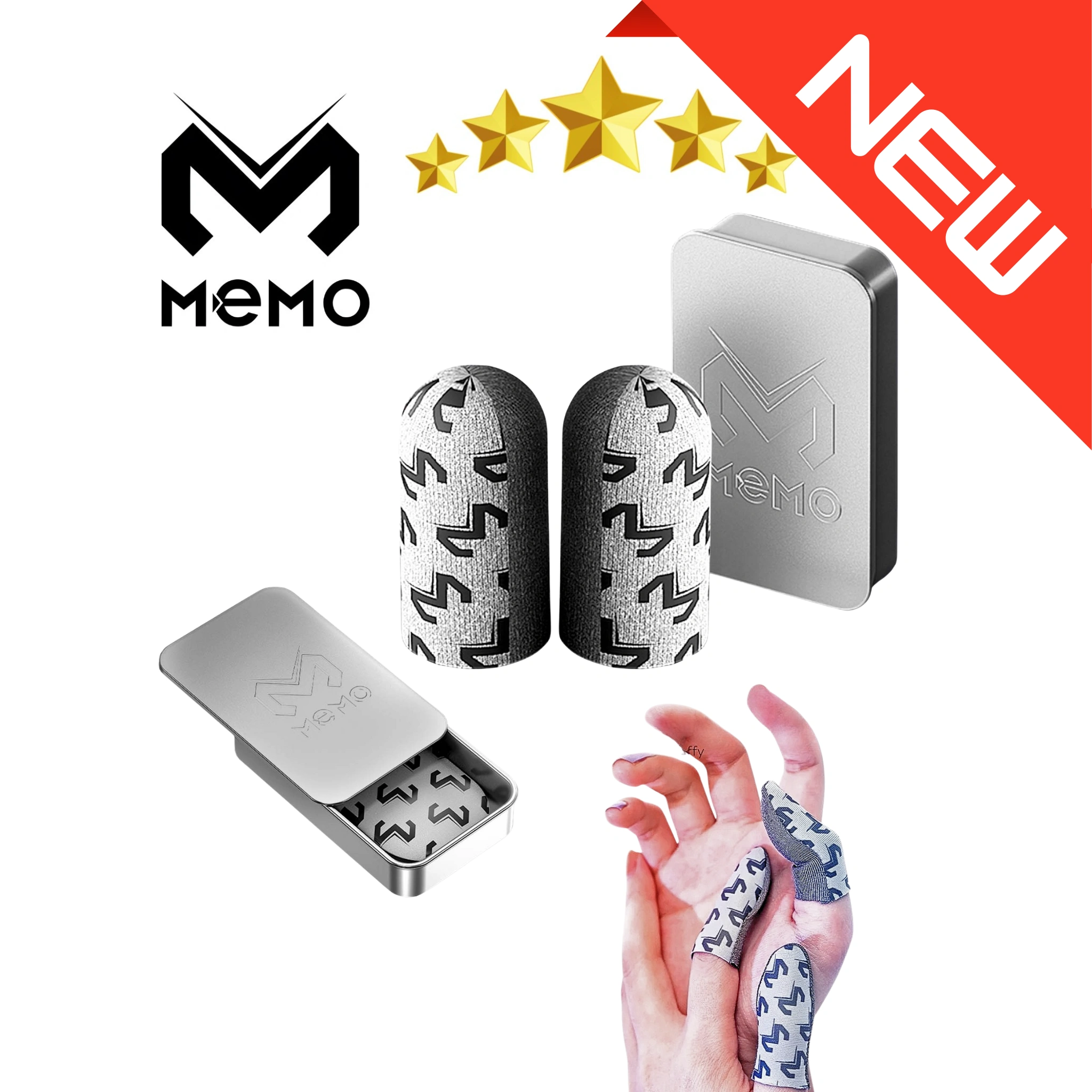 (MEMO FINGERS Micro Silver 1x(2 piece