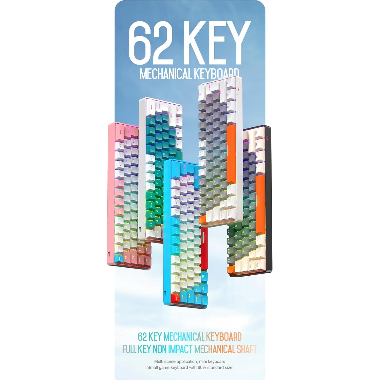 KEYBOARD MICANICAL T60 BLUE SWITCH