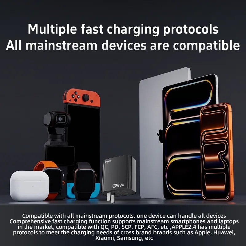 Piva 65W PD 3.0 Type-C Quick Charge GaN