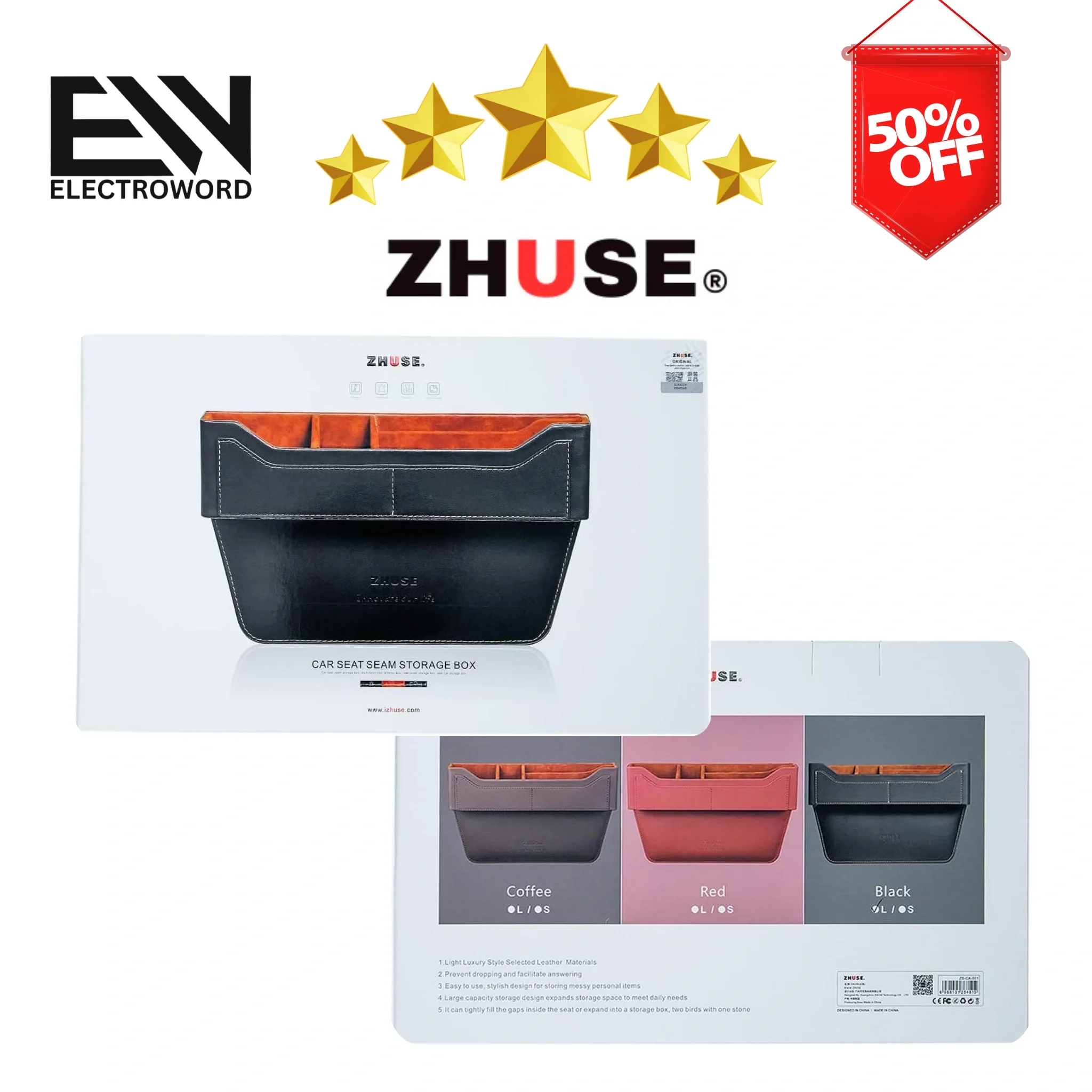 منظم أغراض السيارة من الجلد من شركة ⭐⭐ZHUSE⭐ ⭐